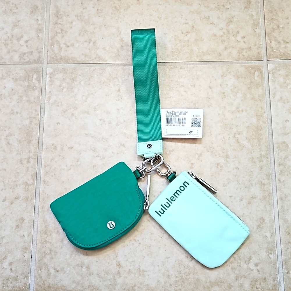 Lululemon Dual Pouch Wristlet- Emerald Ice/Mint Moment